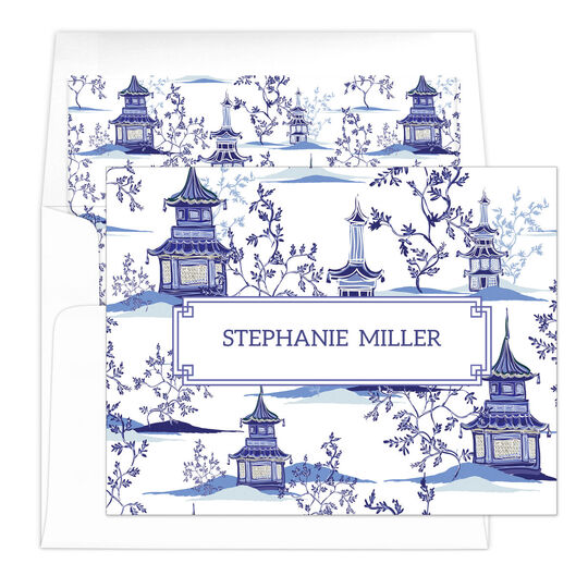 Modern Chinoiserie Folded Note Cards